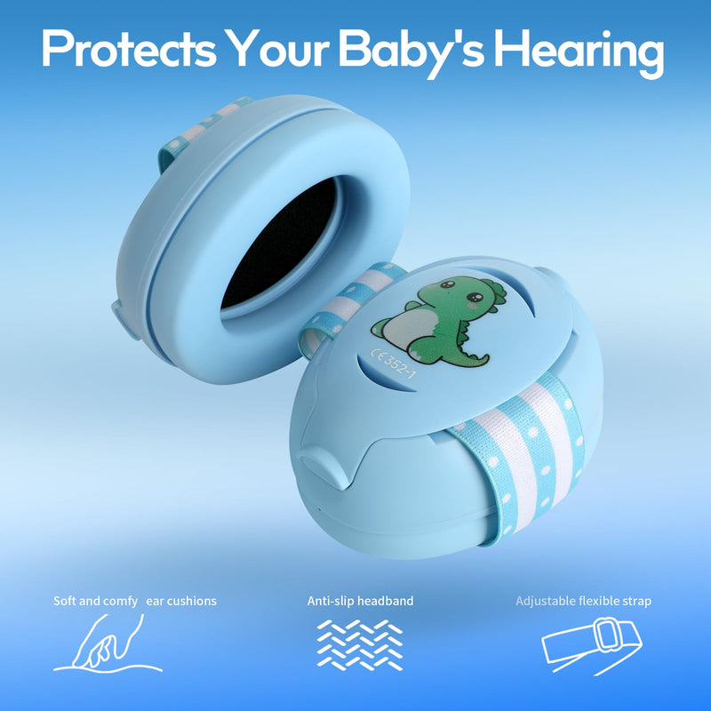 [Australia] - Baby Headphones for Noise - Baby Ear Protection for Babies and Toddlers up to 36 Months - Babies Noise Cancelling Headphones - Infant Ear Protection Earmuffs Against Hearing Damage Blue 