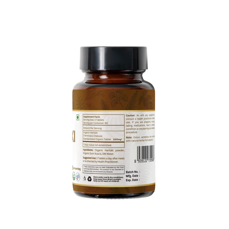 [Australia] - Haritaki 120 Tablets | Terminalia Chebula (Haritaki) | USDA Organic Certified | Improves Digestion and Detoxifiacation* | Dietary Supplement 120tab 1 