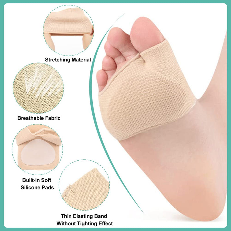 [Australia] - Metatarsal padding, ball of foot padding, forefoot forefoot pad, comfort forefoot padding, walking comfort fabric, ball of foot protection, foot soft socks for support feet (EU 35.5-38) EU 35.5-38 