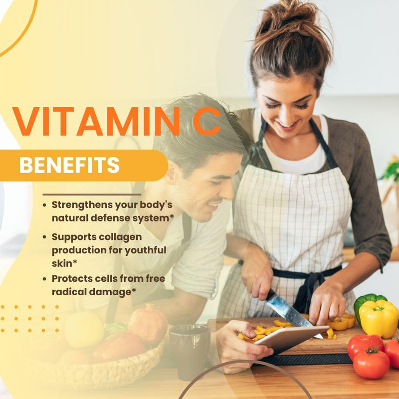Vitamin C Supplement 500mg with 25mg Bioflavonoids, Ascorbic Acid–Immune, Antioxidant Support – No Soy, Gluten-Free, No Additives, Bioavailable Ingredients, Third-Party Tested (60 Softgels)