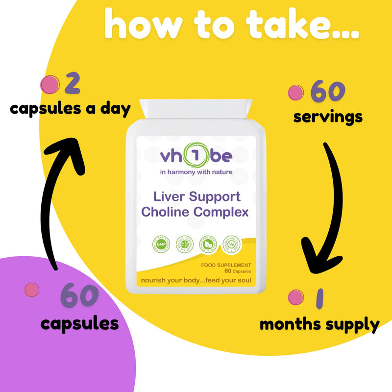 Liver Support with Choline 60 Capsules - Supports the Maintenance of Normal Liver Function