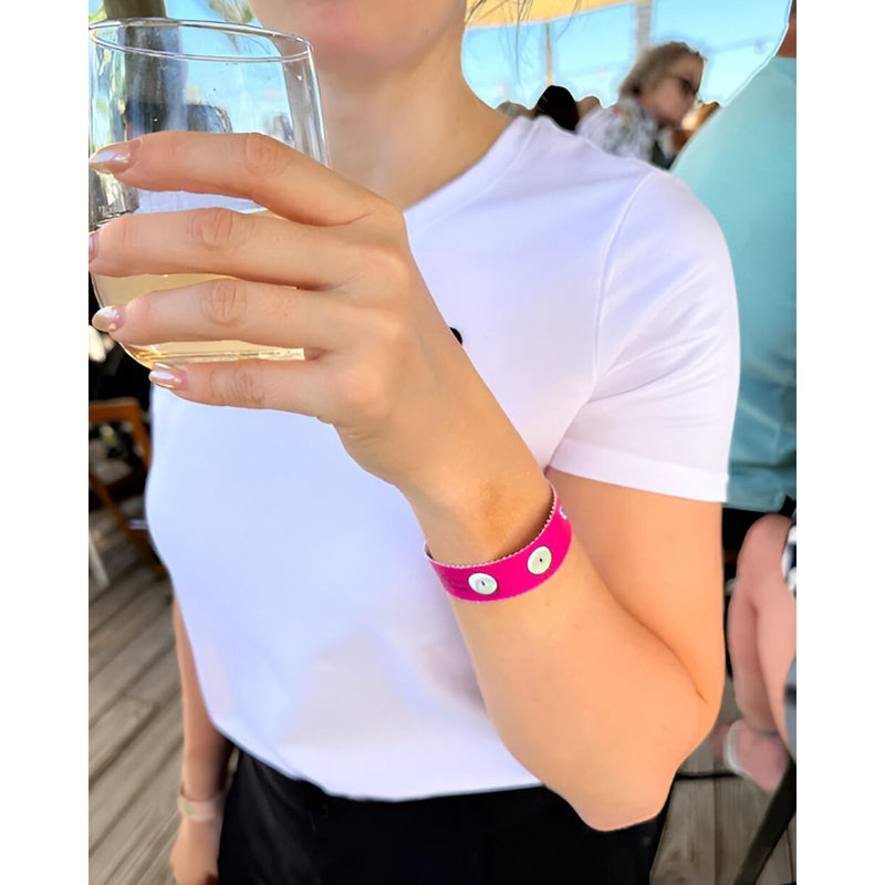 Drink Check Wristband Roofie Test by Xantus | Spiked Drink Wristband Tester Detects GHB Within 10 Seconds Test Your Drink | Spiking Protection Detector Made in USA | (2 Pink Wristbands 8 Tests) 2 Pack