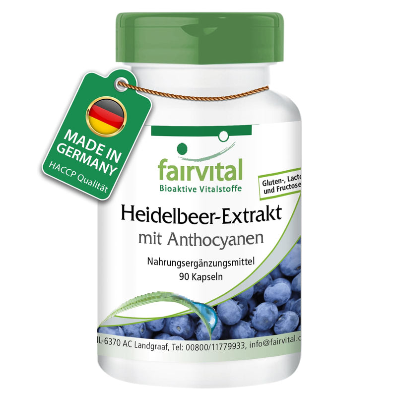 [Australia] - Fairvital | Blueberry extract with anthocyanins - 90 capsules - HIGH DOSE - 25% anthocyanins - VEGAN 