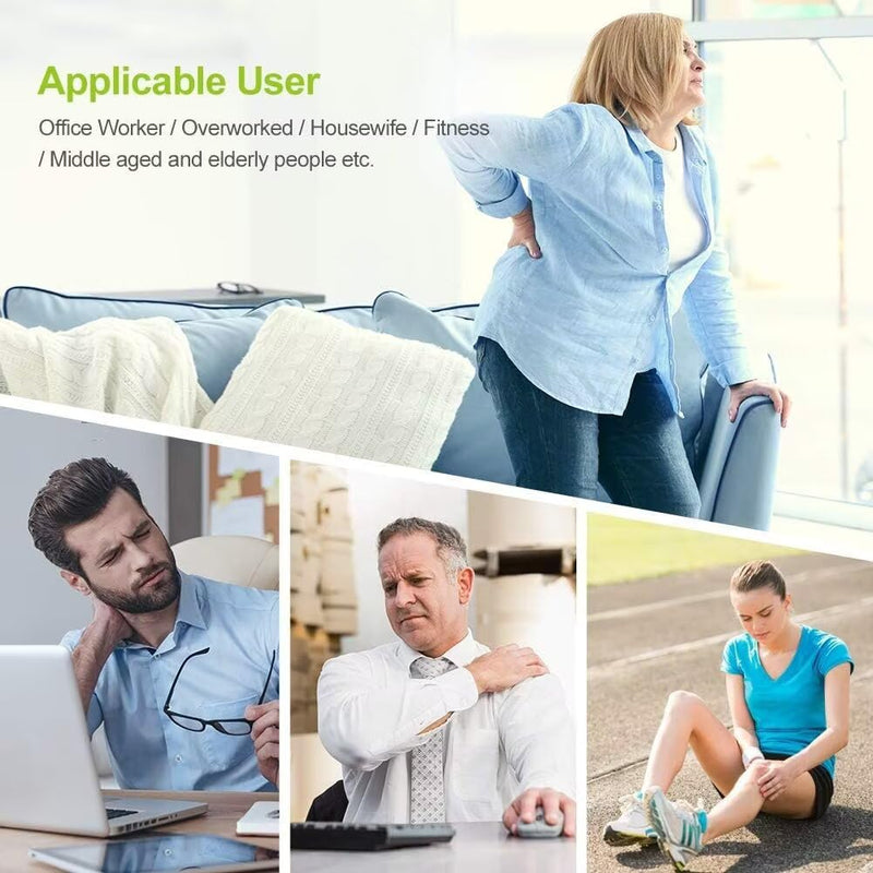 AUVON Dual Channel TENS Unit Muscle Stimulator Machine with 20 Modes, 2" and 2"x4" TENS Unit Electrode Pads A Silver