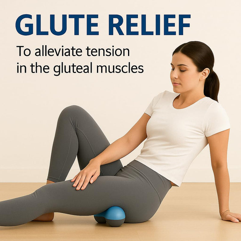 [Australia] - Peanut Massage Ball Set,Oversized & Standard 2-Pack,Deep Tissue Roller for Back, Neck,Legs & Shoulders,Trigger Point & Myofascial Release,Pain Relief,Unique Dual-Color Design Blue Grey-Stylish & Rare 