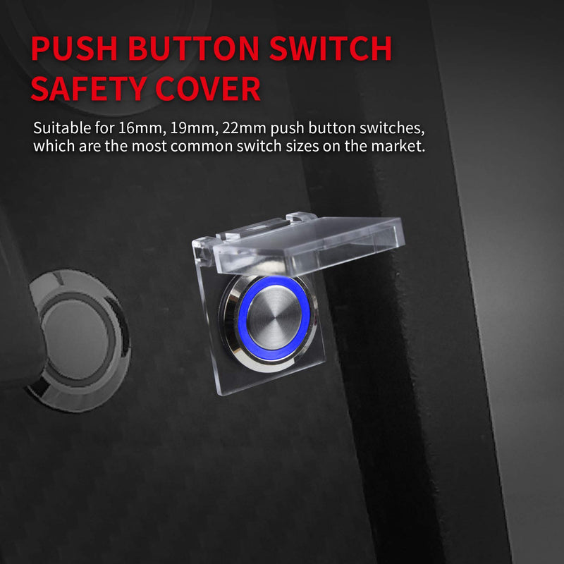 [Australia] - DaierTek 16mm Dustproof Safety Push Button Cap Cover Guard Plastic Protector Child Proof for 16mm Push Button Switch Computer Light Pad -2Pack 