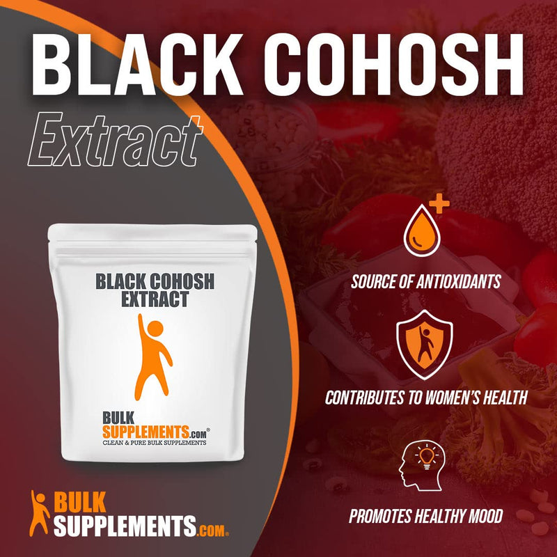 BulkSupplements.com Black Cohosh Extract Powder - Black Cohosh Supplements, from Black Cohosh Root - Vegan, 80mg per Serving, 500g (1.1 lbs) (Pack of 1) 1.1 Pound (Pack of 1)