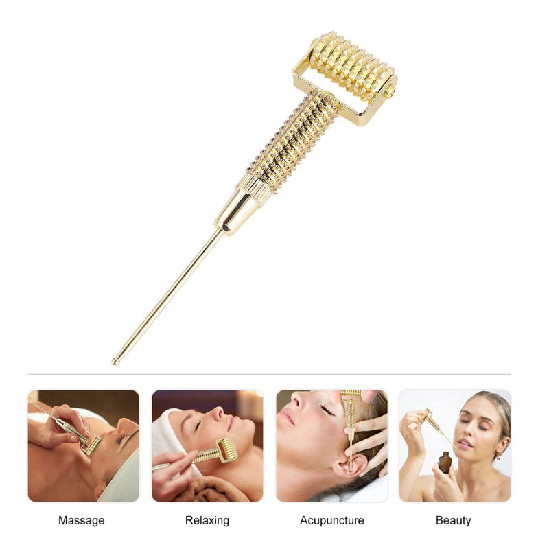 [Australia] - Roller Stick Copper Needle Ear Detecting Massager Spring Acupoint Flexible Acupuncture Golden Massage Er Pen Probe 