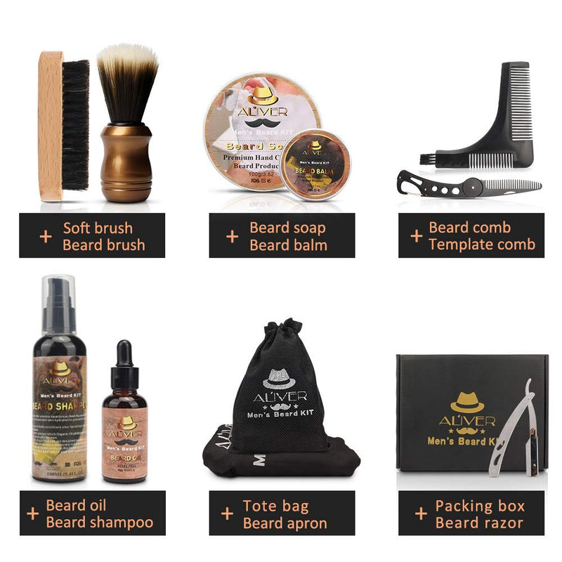 [Australia] - Beard care set for men, beard set for men with beard shampoo, beard oil, beard creams, beard comb, beard brush, beard scissors, beard care set for men, gift set for men 