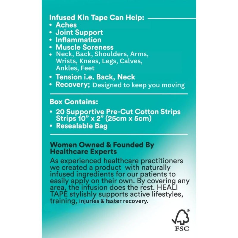 Heali Kinesiology Tape with Magnesium and Menthol, 20 Pcs Precut Strips, K Tape Roll, Knees, Sports Tape, Water Resistant - Eco - Pink Camo 1-Pack