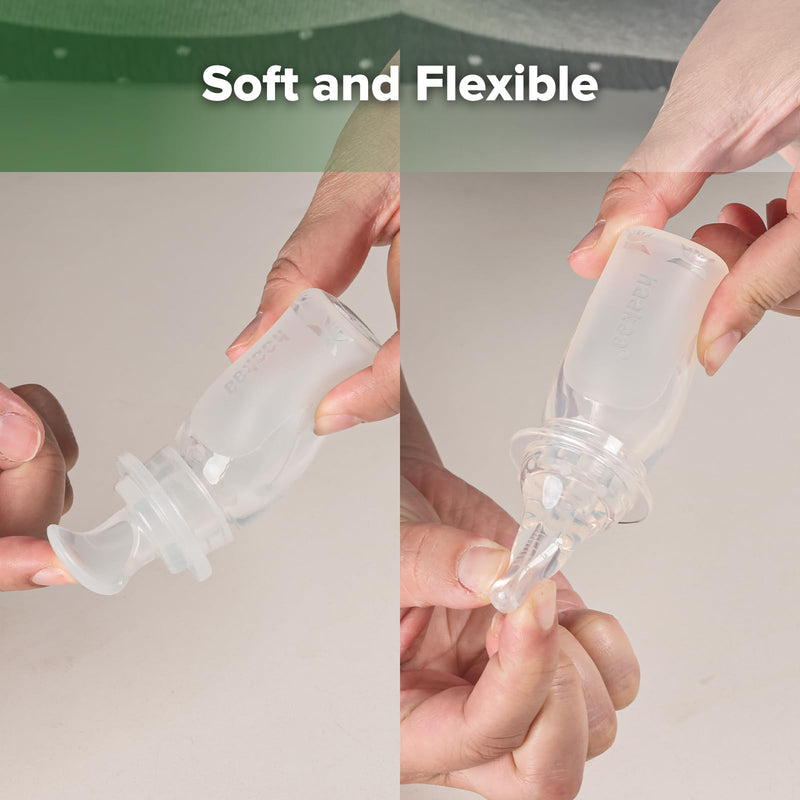 [Australia] - haakaa Penguin Dual Feeding Syringe Set-Baby Medicine Dispenser and Food Dispensing Spoon Feeder,Medical-Grade Silicone 