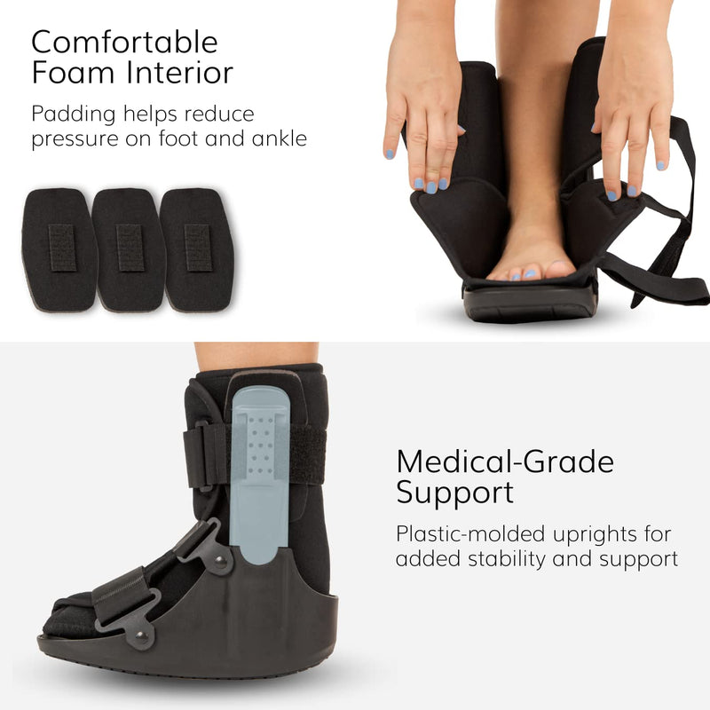 [Australia] - BraceAbility Short Walking Boot - Orthopedic Medical Walker Cast for Broken Toe Injuries, Sprained Ankles, Metatarsal Stress, Post-Op Support Left or Right Foot Fracture Shoe Fits Men and Women (XS) X-Small 