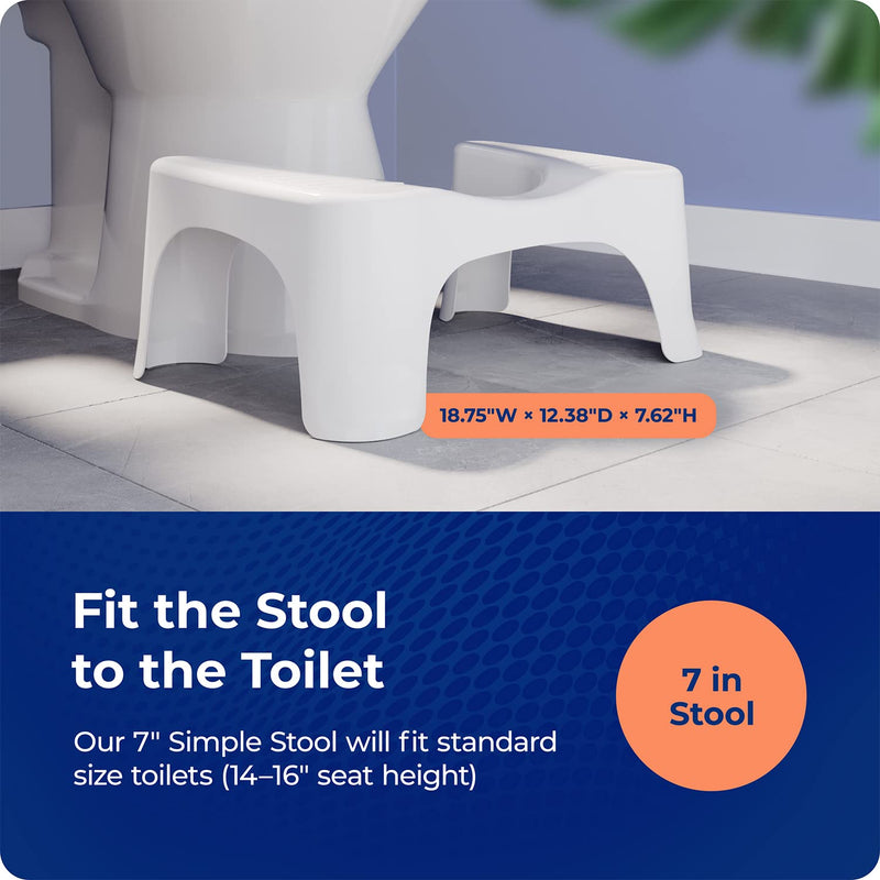 [Australia] - Squatty Potty Simple Bathroom Toilet Stool, White, 7" 