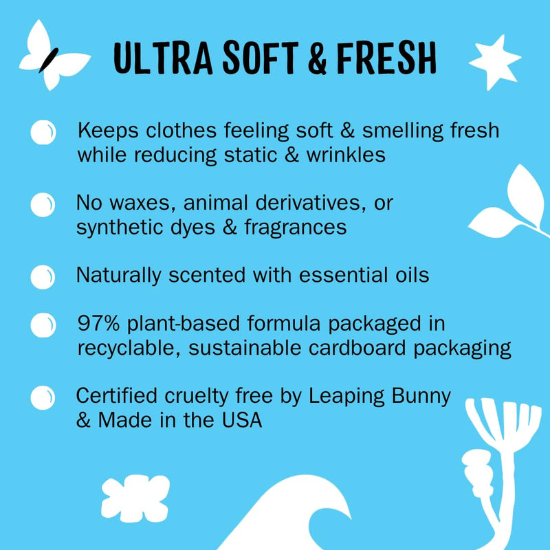 [Australia] - Molly's Suds Fabric Softener Dryer Sheets for Sensitive Skin | Plant-Based Static Reducer, Plastic-Free Packaging | Peppermint (120 Sheets) Peppermint (120 Sheets) 