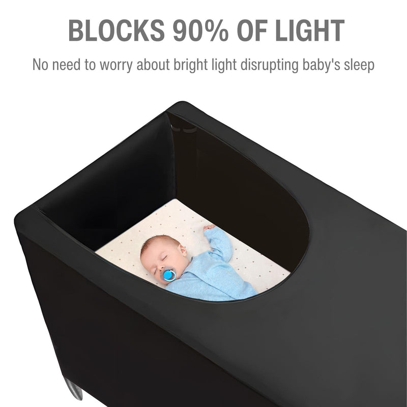 [Australia] - PandaEar Blackout Cover for Pack N Play, Breathable Crib Canopy Cover Tent for Pack and Play, Portable Stretchy Baby Netting for Indoor & Outdoor 