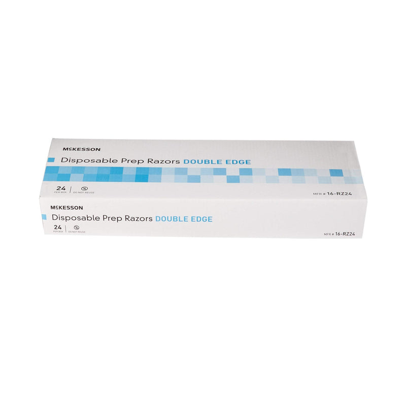 [Australia] - McKesson Disposable Razors [24 Count] Prep Shaving Razor, Single Blade Double Edge, Stainless Steel Blade, For Men and Women, Bulk, Blue 