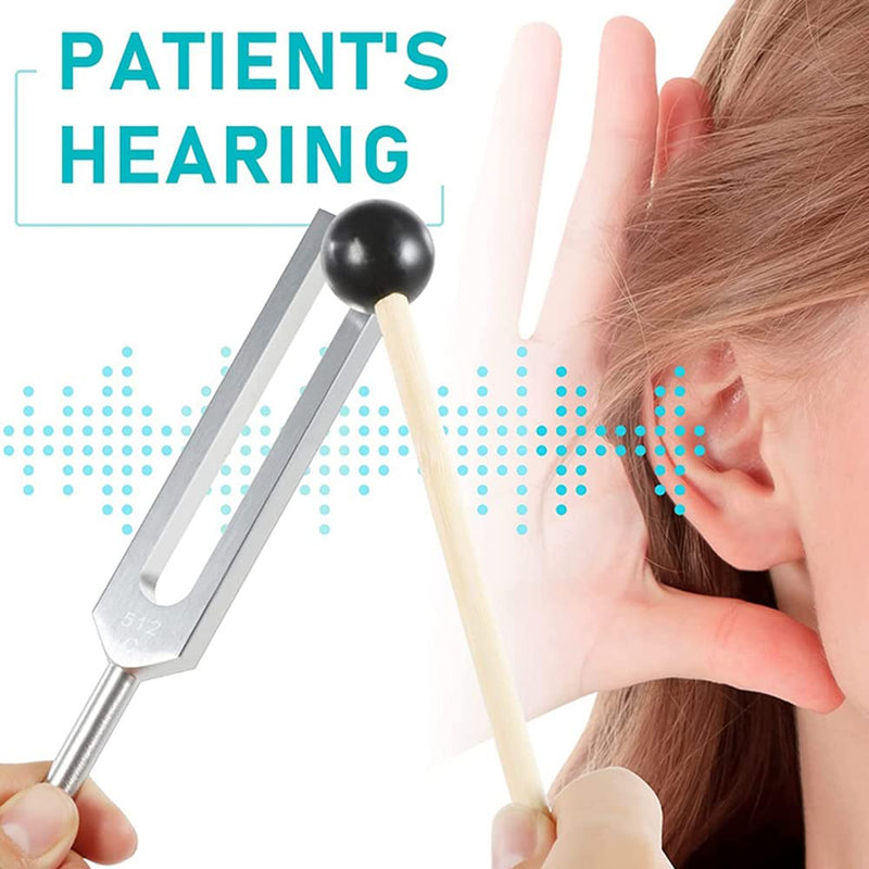 [Australia] - Tuning fork, tuning fork neurology, tuning fork 440 Hz, set of 4 tuning forks (128 Hz, 136.1 Hz, MI 528 Hz, 4096 Hz) ideal for therapy, chakra therapy, sound therapy, anti-stress. Silver 