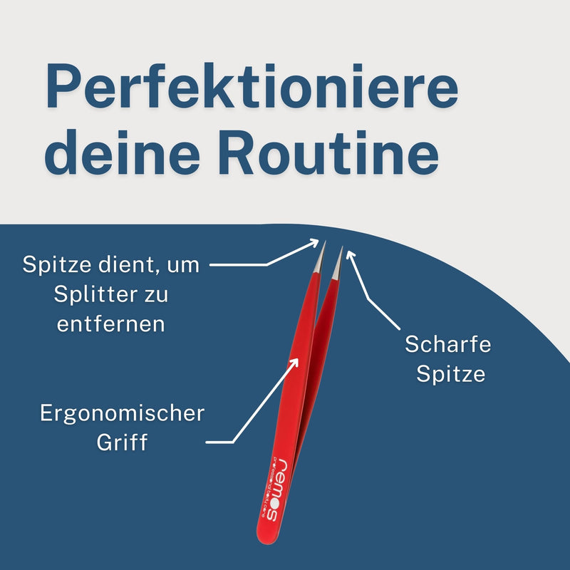 [Australia] - REMOS splinter tweezers - stainless steel [INOX] 9.5 cm - fine tip red 