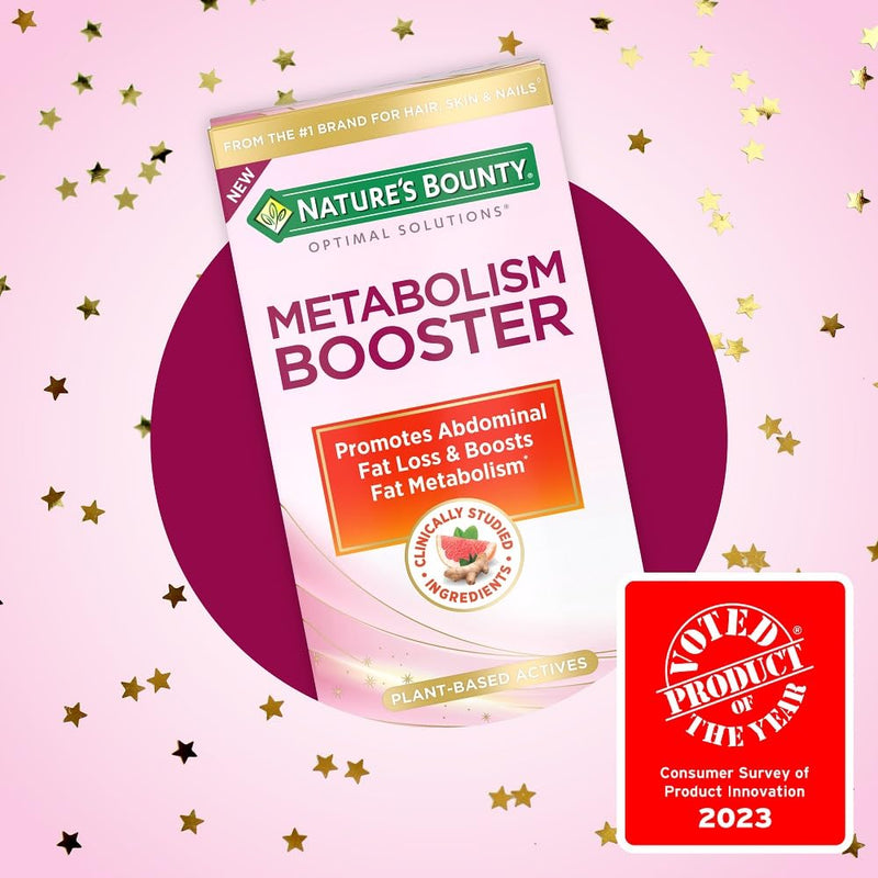 [Australia] - Nature’s Bounty Metabolism Booster Supplement, Boosts Fat Metabolism, Promotes Abdominal Fat Loss, with Citrus Extracts and Black Ginger, 60 Capsules 