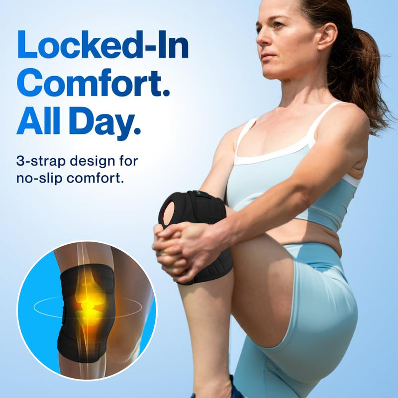 Modvel ELITE Knee Brace for Men & Women – Patella Gel Pads & Side Stabilizers for ACL, Meniscus Tear, Arthritis & Injury Recovery – Maximum Support for Running, Sports & Joint Pain Relief Small/Medium A Black 1