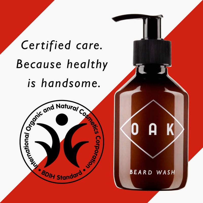 [Australia] - OAK BEARD WASH, beard shampoo, beard soap (200 ml): Cleans gently, refreshingly. Natural beard care for men with 3-day beards to full beards. 