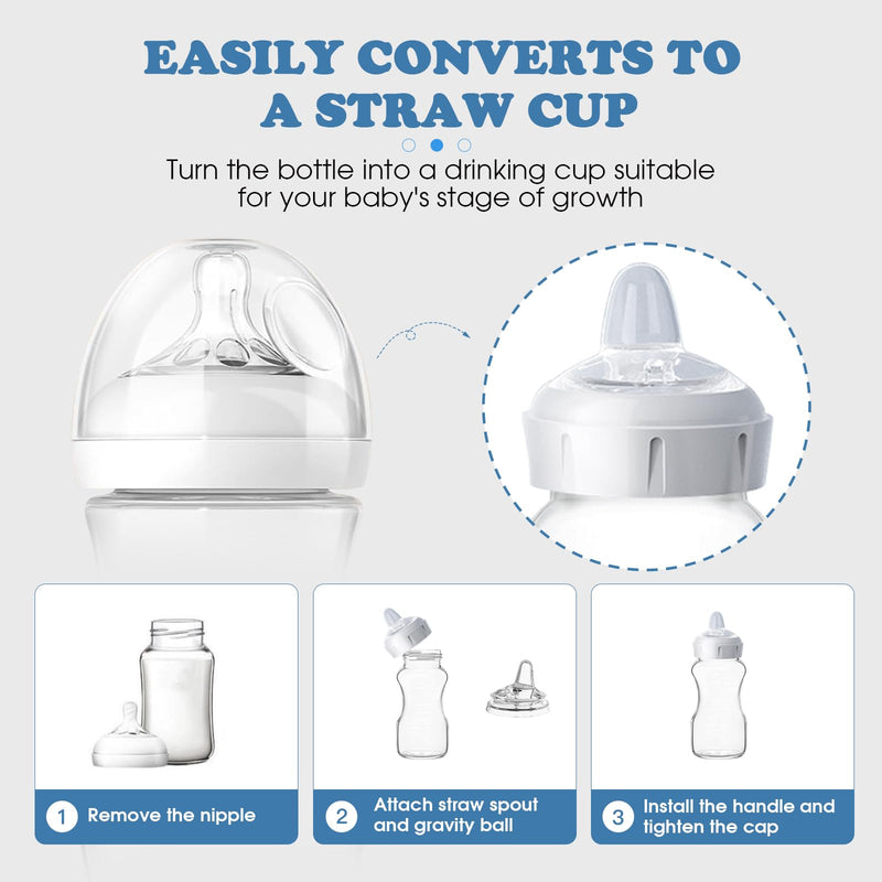 [Australia] - Sippy Spout Nipples for Dr Browns Wide Nack Baby Bottles ‚Äì Soft Silicone Trainer Nipple for 6M+ Babies, BPA-Free, Spill-Resistant, Pack of 4 