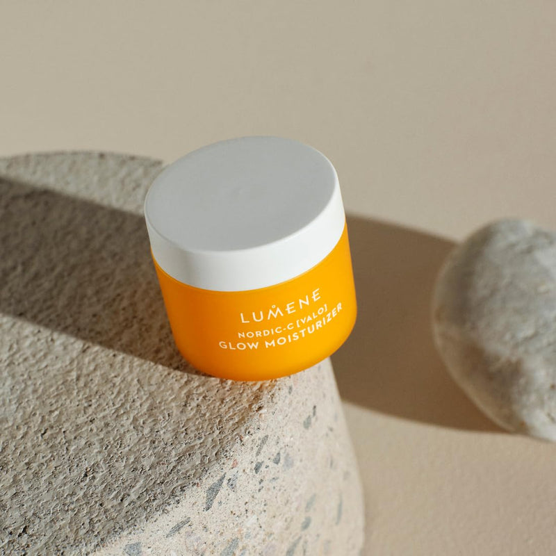 Lumene Nordic-C [Valo] Glow Moisturizer - Radiance Boosting Facial Moisturizer for Dry Skin - Enriched with Hyaluronic Acid & Vitamin C to Visibly Brighten + Plump Skin - 100% Vegan Skin Care (1.7 oz)