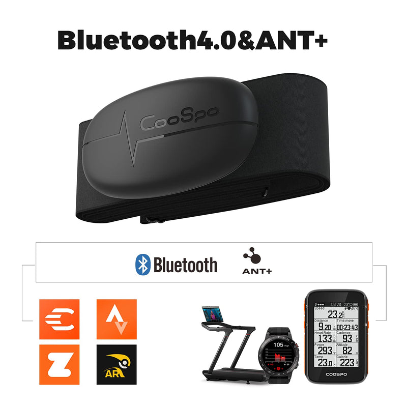 [Australia] - COOSPO Heart Rate Monitor Chest Strap, Bluetooth ANT+ Heart Rate Monitor Chest Sensor with 400H Battery, HRM Works with Strava/Wahoo Fitness/Polar Beat/Peloton/DDP Yoga App 