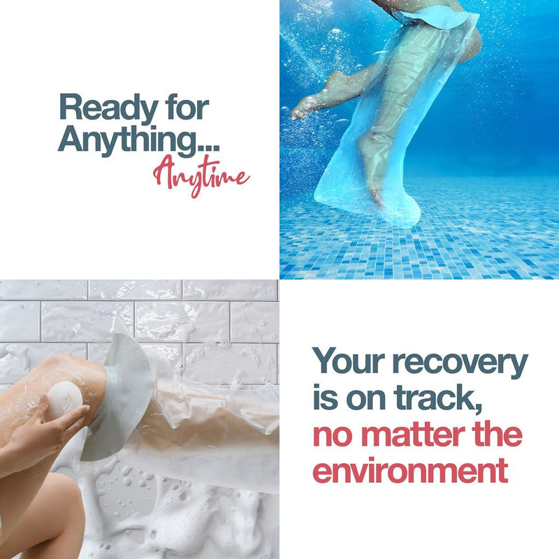 [Australia] - Medical king 100% Waterproof Cast Covers for Shower Leg 2pk Reusable Full Leg Cast Cover for Showering Cast Protector for Shower Leg Adult 