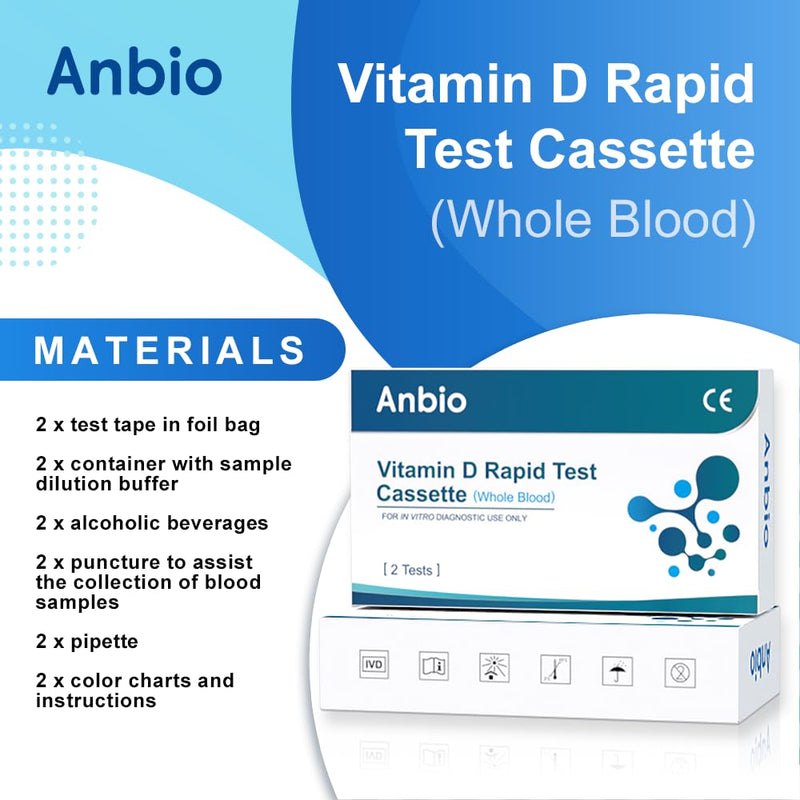 2 x Vitamin D Test Kit for Home Self Vitamin D Level Insufficiency Deficiency Testing Kits
