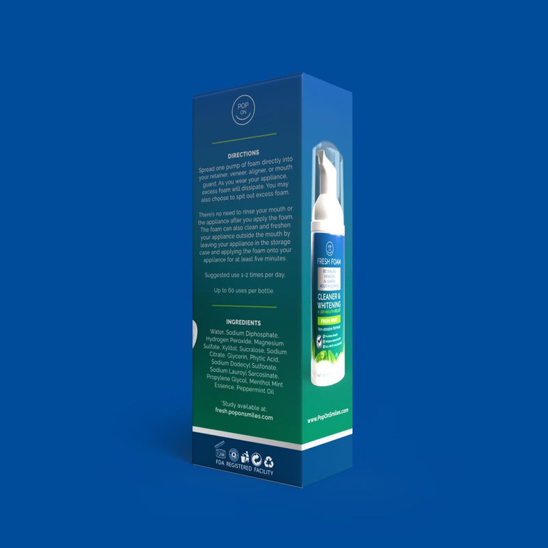 [Australia] - Retainer Cleaner Foam for Invisalign, Aligner Cleaner Whitening Foam for Mouth Guard Night Guard Veneers, Whitens Teeth, Freshens & Fights Bad Breath, 3% Hydrogen Peroxide, Mint - 50ml 1.7 Fl Oz (Pack of 1) 