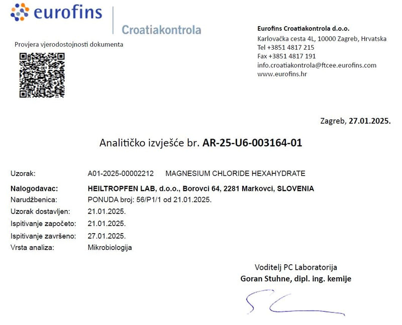 Magnesium Chloride 1 Pound | Hexahydrate | Ingredients in Pharmaceutical Grade | Crystal Powder | Third-Party Tested | Heiltropfen®
