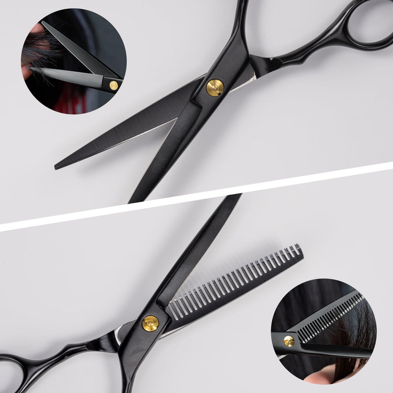 [Australia] - Hairdressing scissors set, 6.7 inch hair cutting scissors, hair scissors, thinning scissors set, professional hair cutting scissors for women, men, children, pets, hairdressing accessories for hair and beard, hairdressing cape, comb 