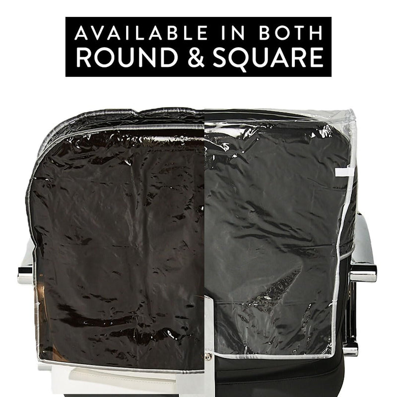 [Australia] - Betty Dain Salon Chair Cover, Protects Spa/Salon Chair Upholstery from Stains, Chemicals, Moisture, and Wear, Round, Fits Most Salon Chairs, Durable Vinyl, Clear 1 Pack 