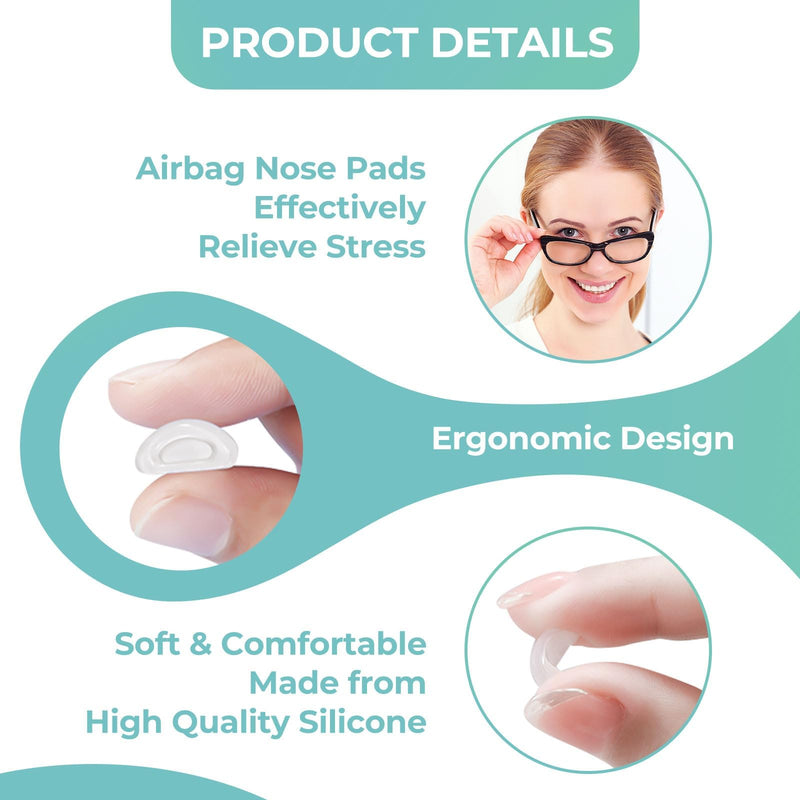 [Australia] - Quelcc 20 pairs of transparent glasses nose pads, self-adhesive nose pads, glasses nose pads, nose pads for glasses, self-adhesive, silicone nose pads for glasses and sunglasses, transparent 