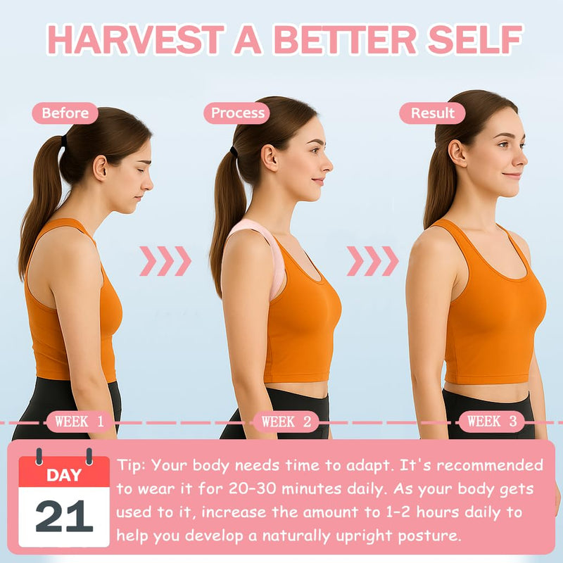 [Australia] - Back Brace Posture Corrector for Women - Thin & Invisible Back Brace for Posture - Adjustable Back Support Brace - Relieve Upper Back Discomfort & Regain Confidence, L(36-45") 1PCS 1 L(36-45") 
