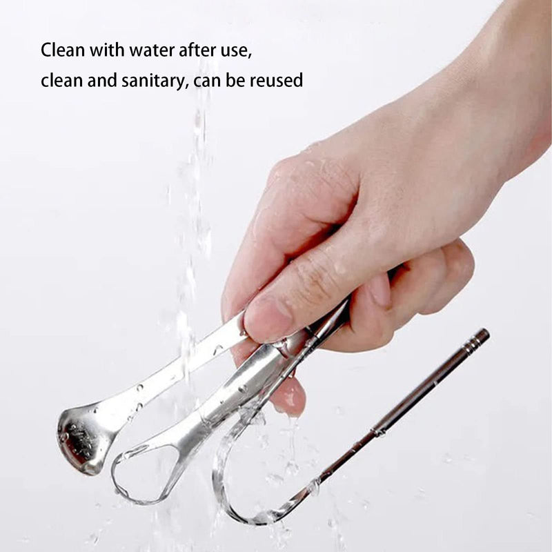 [Australia] - 2 Pack Tongue Scraper,Stainless Steel Tongue Cleaners,Tongue Scraper for Adults, Reduce Bad Breath and Fresh Breath(Silver) 2 Pack Silver U-shaped 