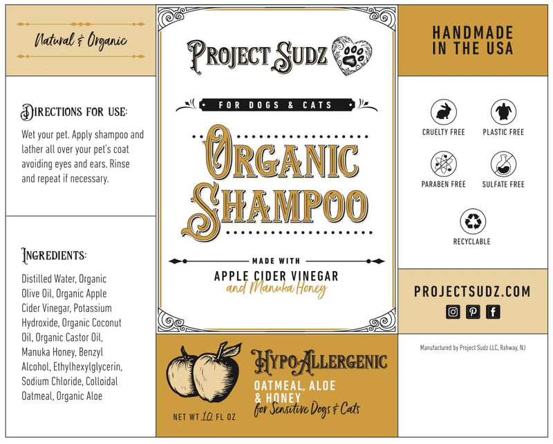 Hypoallergenic | Oatmeal & Honey Liquid Dog Shampoo| Extra Gentle for Even Puppies| Unscented - PawsPlanet Australia