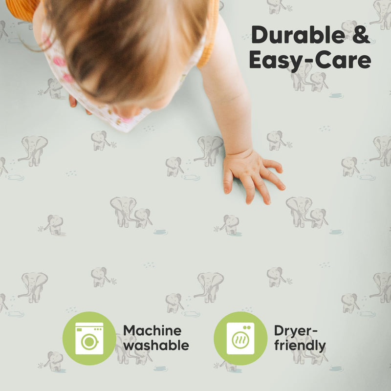 [Australia] - 2-Pack Mini Crib Sheets Fitted, Pack and Play Sheets - Organic Cotton Pack N Play Sheets for Pack and Play Mattress, Playard Baby Crib Sheets, Jersey Crib Sheets Neutral for Boys, Girls (Elly) Elly 
