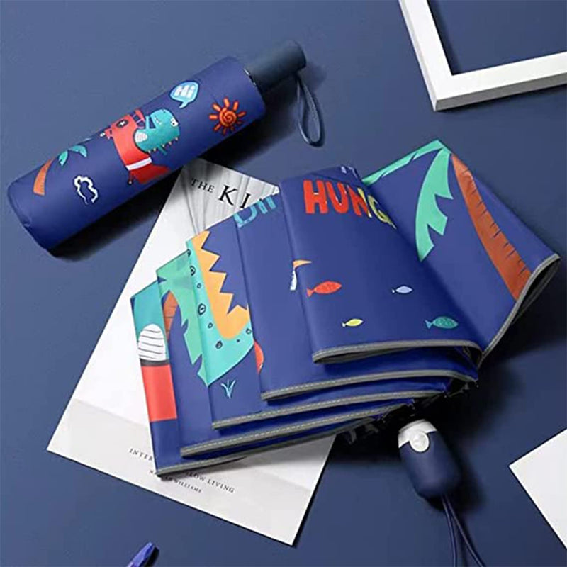 Hannstar Kids folding umbrella for gilrs & boys, strong and portable - windproof durable umbrella with one button auto open/close, Lightweight