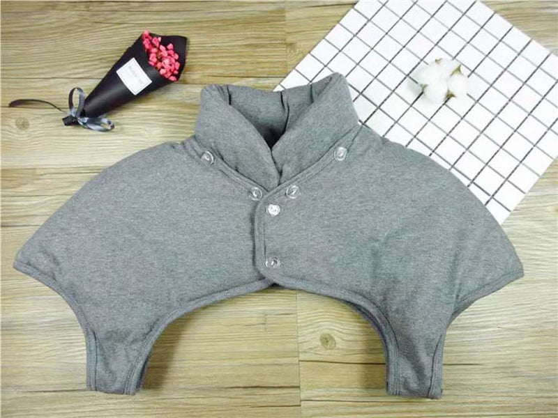 Men Thicken Shoulder Warmer, Pads Neck Shoulder Vest Cover Sleeveless Jacket Shoulder Warmers Wrap for Winter, Grey