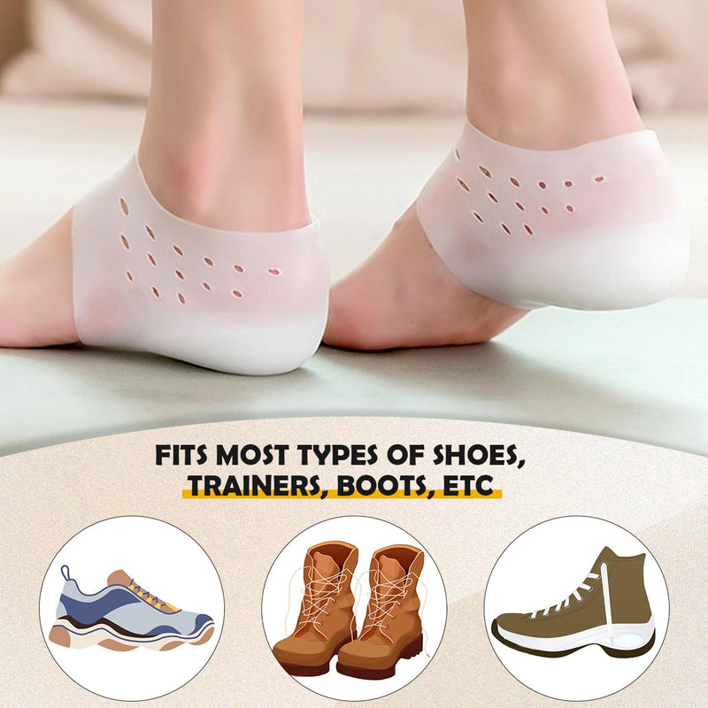 [Australia] - FERCAISH 1 pair of silicone heel protectors, height increasing insoles, invisible heel cushions, heel pad gel, heel spur insoles for men women 3 cm 