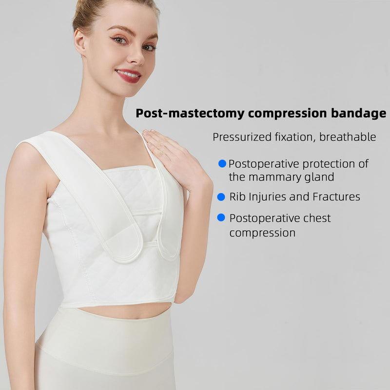 [Australia] - Compression Post Mastectomy without Reconstruction, Post Breast Surgery Compression Bandage, Minimally Invasive Surgery Chest Strap Compression Bandage, Medical Recovery Stretch Bandage (XL) 
