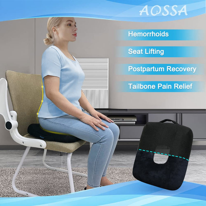 [Australia] - AOSSA Donut Pillow for Bed Sores, Tailbone Pain, Postpartum Recovery – Hemorrhoid Relief Cushion, Coccyx & Sitting Seat Cushion for Butt Pressure Relief 