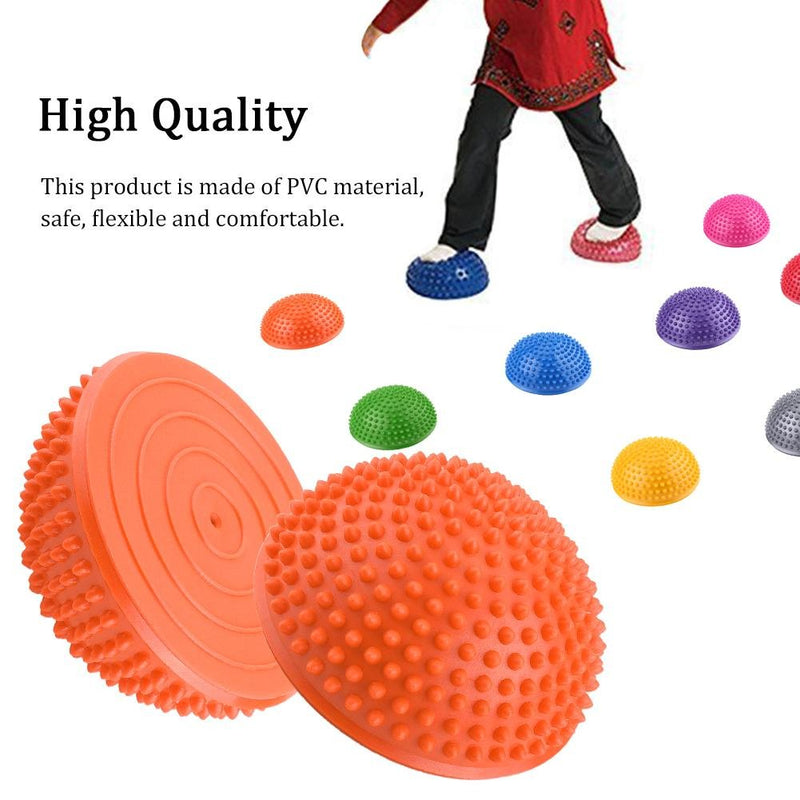 [Australia] - VGEBY1 PVC Semi-Circular Durian Ball Inflatable Half Yoga Balls Massage Point Fitball Exercises Trainer Fitness Balance Ball(Orange) 