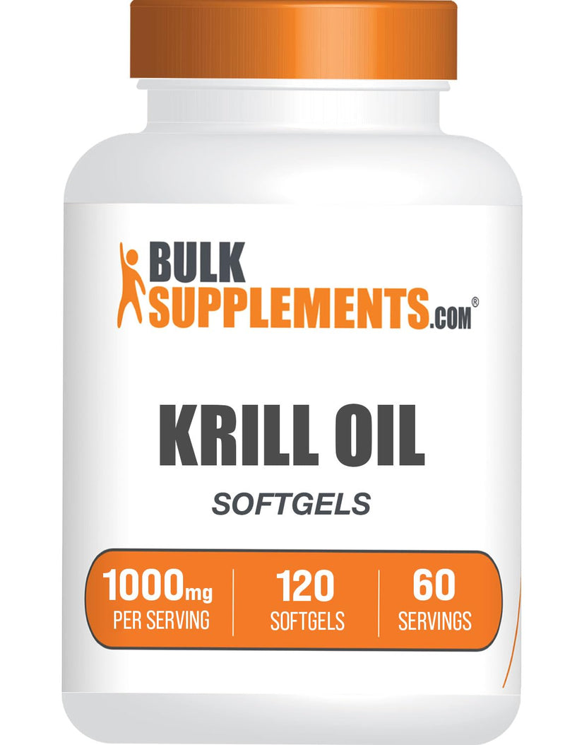 BulkSupplements.com Krill Oil 1000mg Softgels - Krill Oil Supplement, Antarctic Krill Oil, DHA Supplements - Krill Oil Omega 3, 2 Krill Oil Softgels per Serving (1000mg), 120 Softgels 120 Count (Pack of 1)