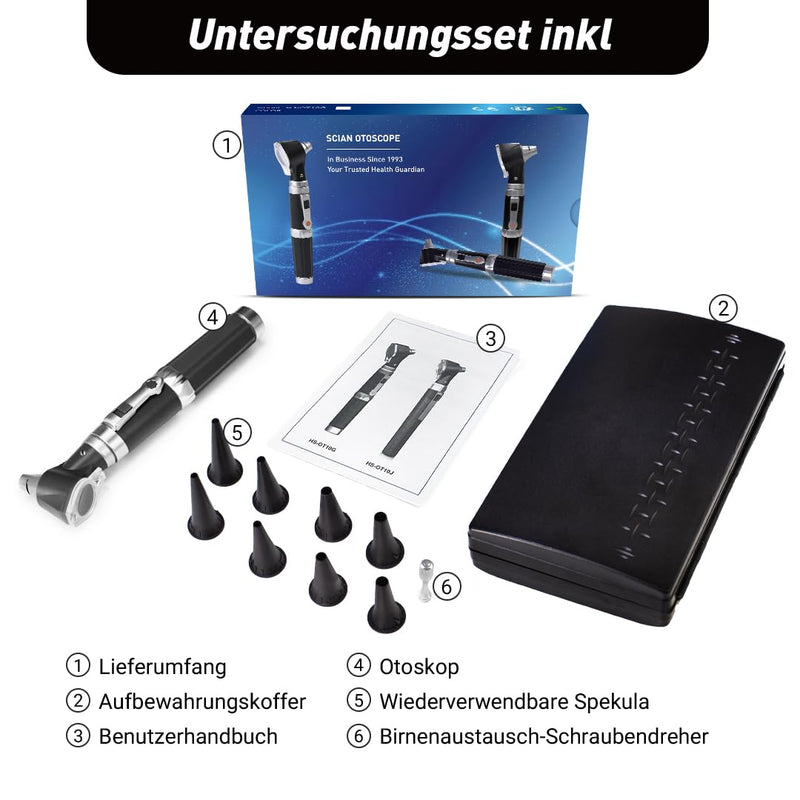 [Australia] - SCIAN Otoscope with Light, Ear Infection Detector and Pocket Ear Scope, Black 
