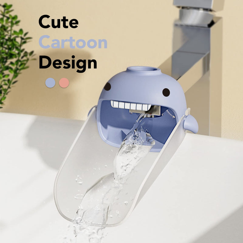 [Australia] - Faucet Extender for Toddlers and Kids, fits Sink spout tub for Kitchen and Bathroom. Promotes Hand Washing, Hygiene Awareness Independence. Cartoon Design w/Universal fits(Blue, Pink, 2PCS) 