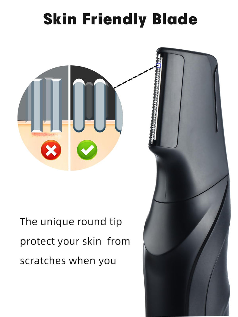 [Australia] - Electric Body Hair Trimmer for Men,Cordless Waterproof Body Razor 120 Mins Long Lasting,V-Shaped Lightweight Portable Pubic Hair Trimmer for Ball/Groin Pubic Sensitive Area 
