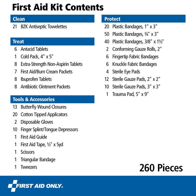 [Australia] - First Aid Only 91248 OSHA-Compliant All-Purpose 50-Person Emergency First Aid Kit for Home, Work, and Travel, 260 Pieces 